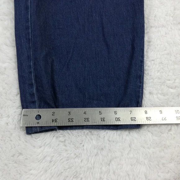 Erika Womans Jeans Straight Leg Blue Denim Embroidered Floral Elastic Petite PM - Picture 9 of 14